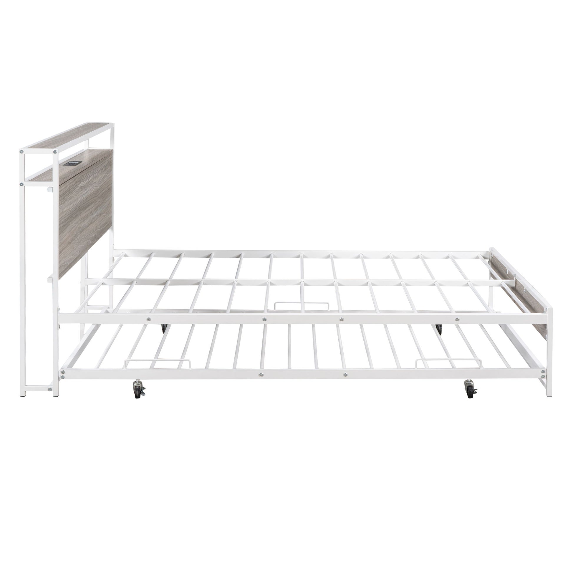 Platform Bed Frame With Trundle, USB Ports And Slat Support, No Box Spring Needed - The Sleep Loft - Online Mattress Showroom NYC