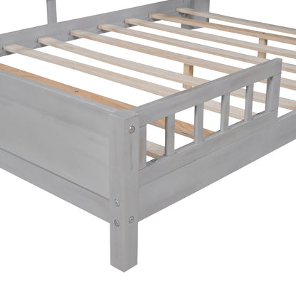 Wood Platform Bed With Built In LED Light, Storage Headboard And Guardrail - The Sleep Loft - Online Mattress Showroom NYC