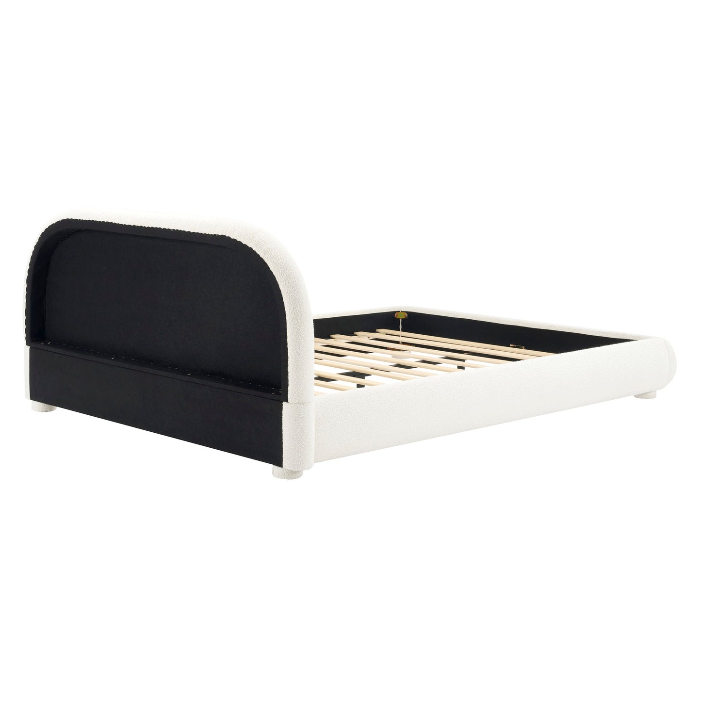 Upholstered Simple Modern Bedroom Bed With Curved Headboard - The Sleep Loft - Online Mattress Showroom NYC