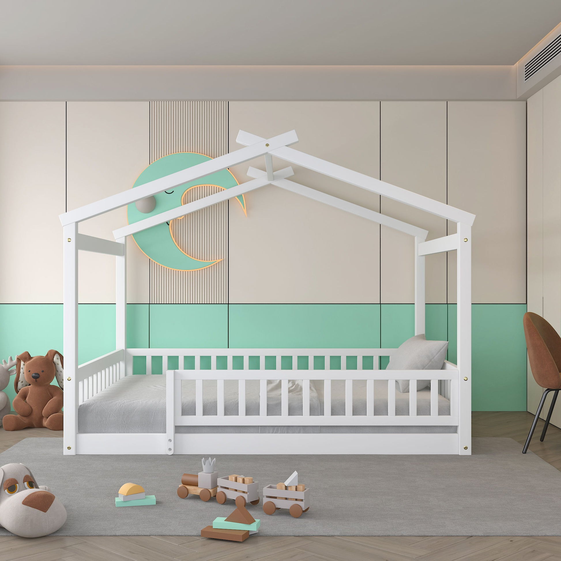 Bed House Bed Frame With Fence - The Sleep Loft - Online Mattress Showroom NYC