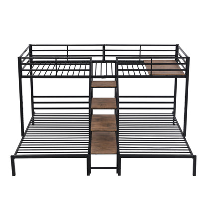 Metal Bunk Bed With Storage Shelves Staircase - The Sleep Loft - Online Mattress Showroom NYC