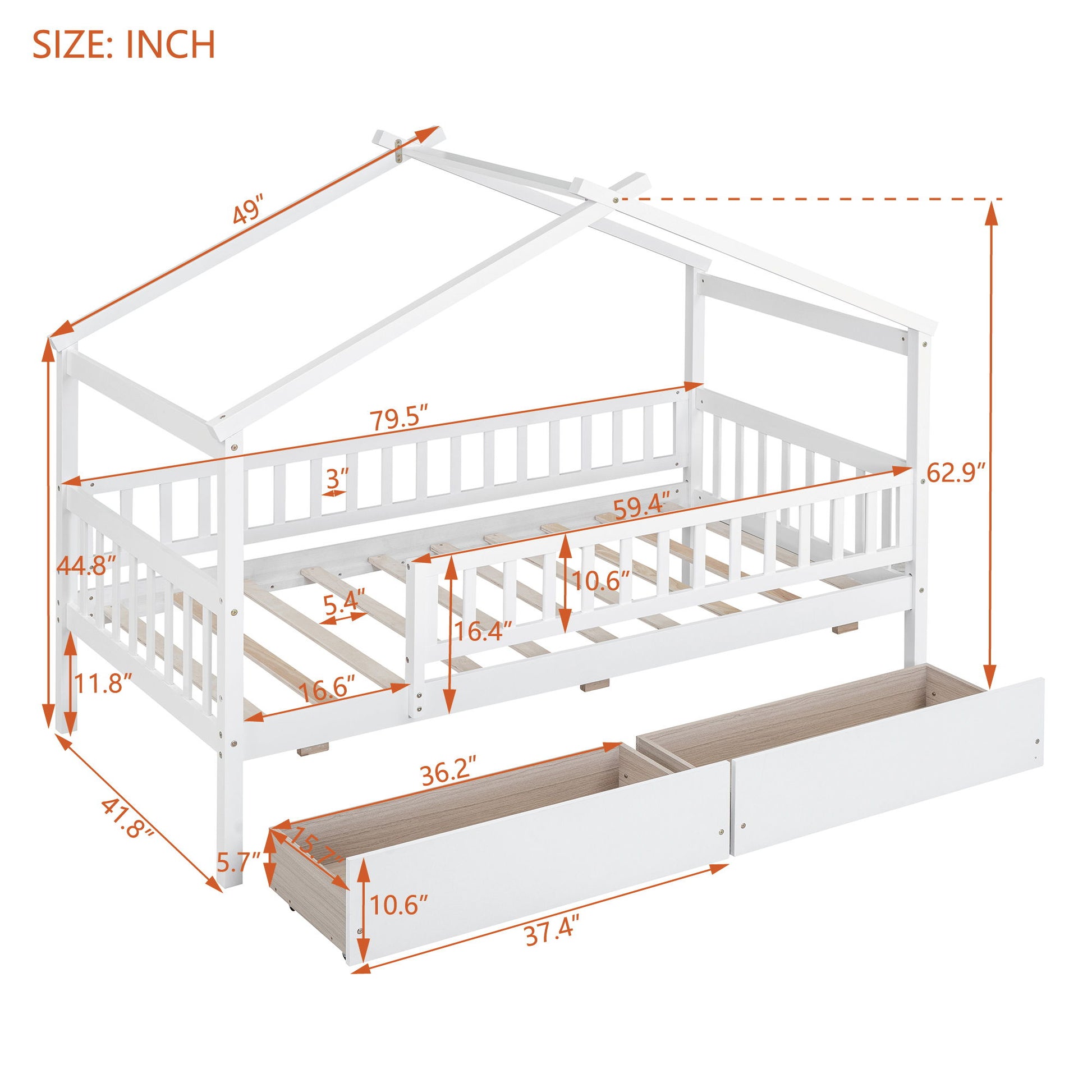 House Bed With 2 Drawers - The Sleep Loft - Online Mattress Showroom NYC