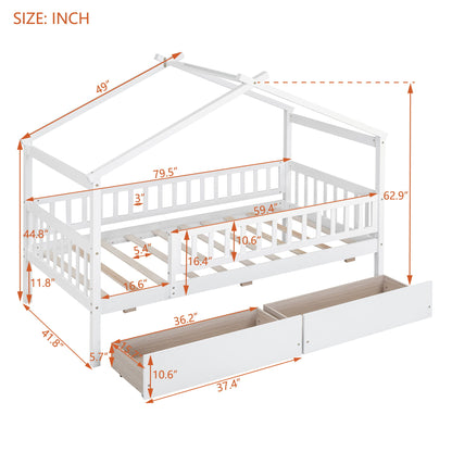 House Bed With 2 Drawers - The Sleep Loft - Online Mattress Showroom NYC