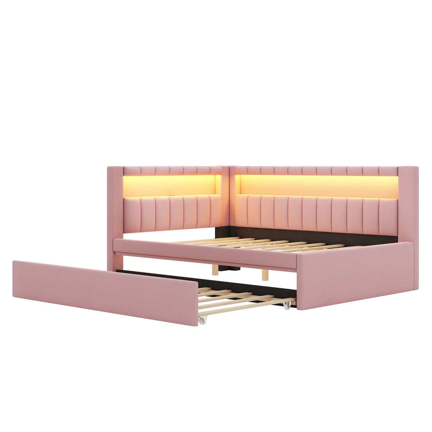 Upholstered Platform Bed With USB Ports And LED Belt - The Sleep Loft - Online Mattress Showroom NYC