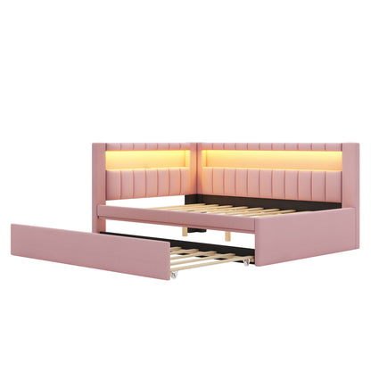 Upholstered Platform Bed With USB Ports And LED Belt - The Sleep Loft - Online Mattress Showroom NYC