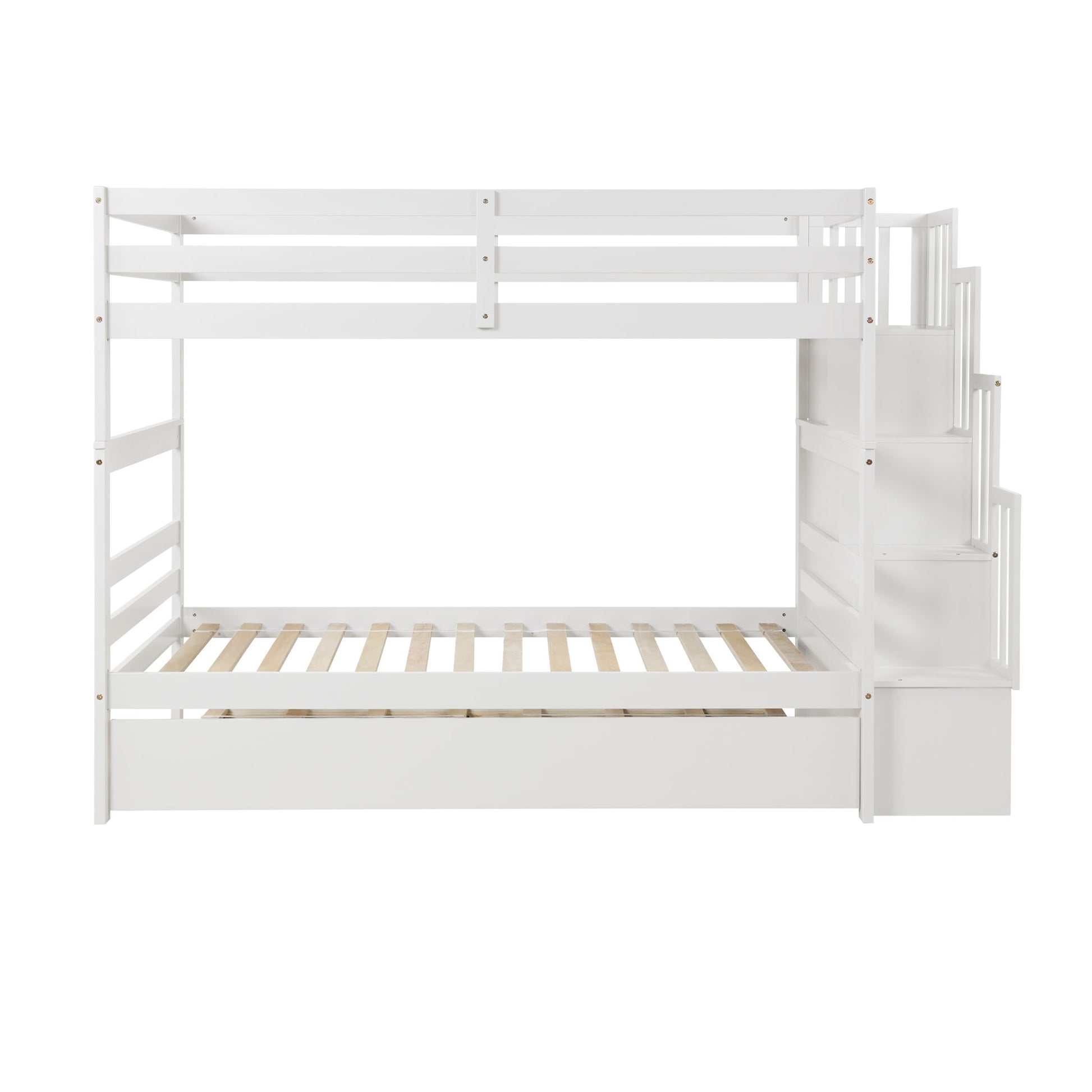 Twin Over Twin Bunk Beds With Twin Trundle And Stairway Storage Function - The Sleep Loft - Online Mattress Showroom NYC