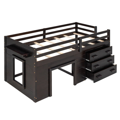 Loft Bed With Cabinet And Shelf - The Sleep Loft - Online Mattress Showroom NYC