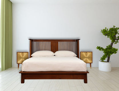 Manila - Nightstand - Brown / Gold - The Sleep Loft - Online Mattress Showroom NYC