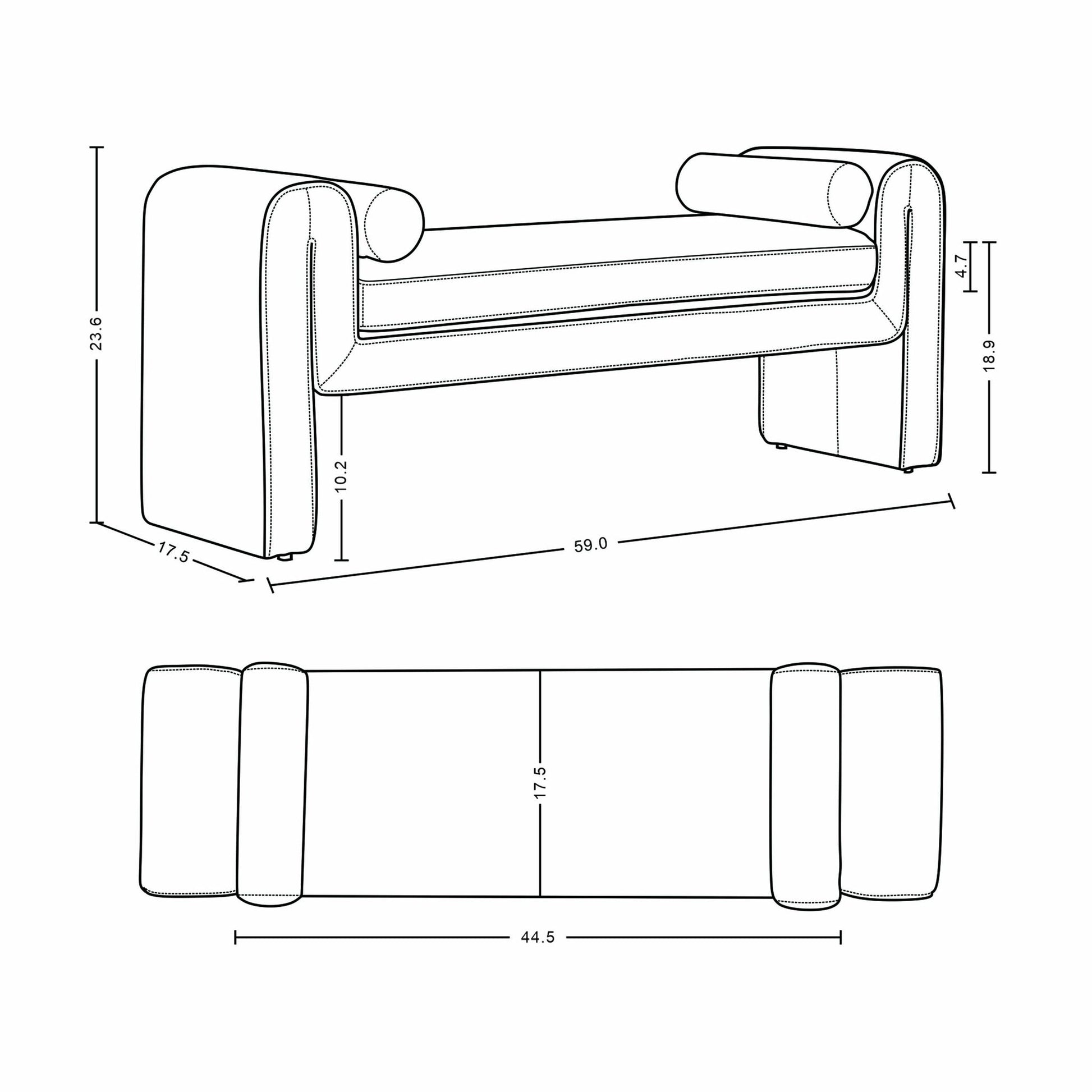Concord - Accent Bench - The Sleep Loft - Online Mattress Showroom NYC