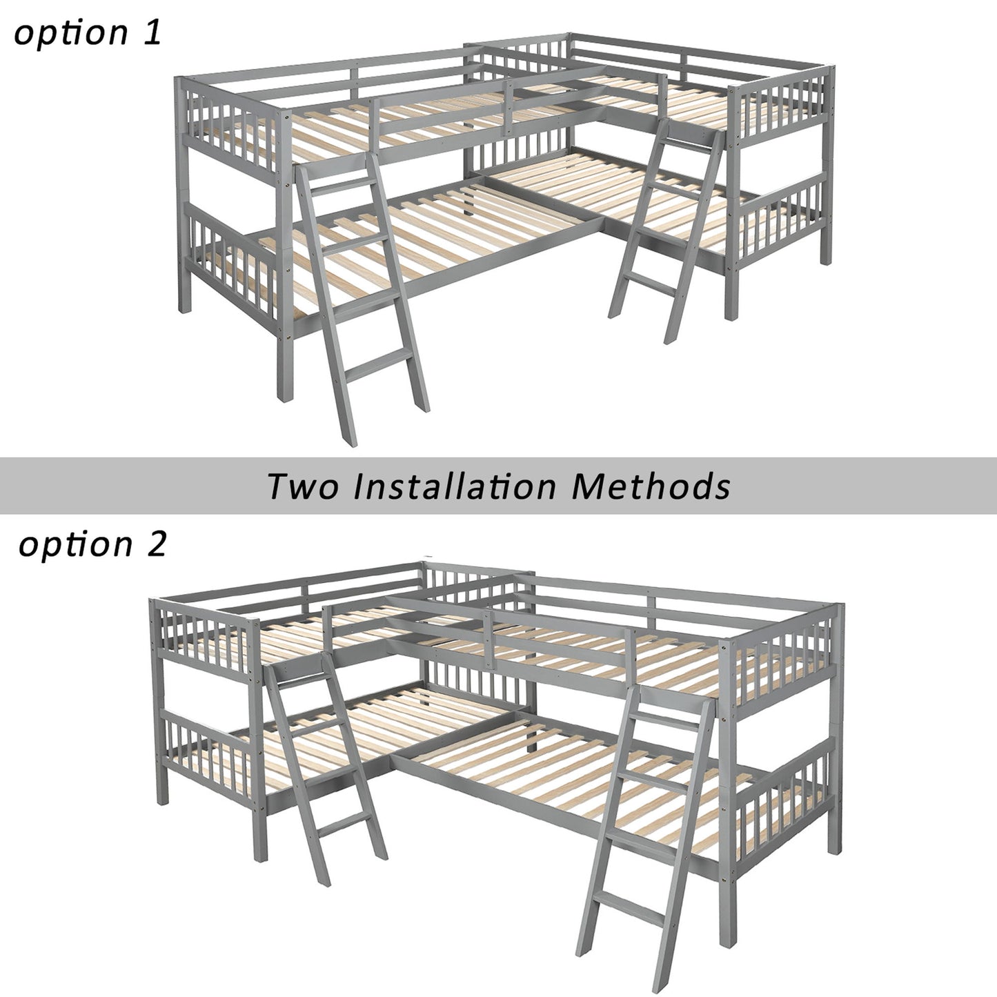 L Shaped Bunk Bed With Ladder - The Sleep Loft - Online Mattress Showroom NYC