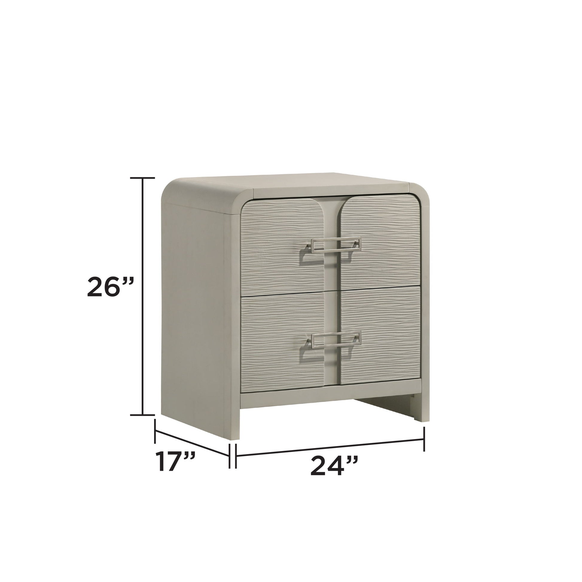 Aria - 2 Drawer Nightstand - Beige - The Sleep Loft - Online Mattress Showroom NYC