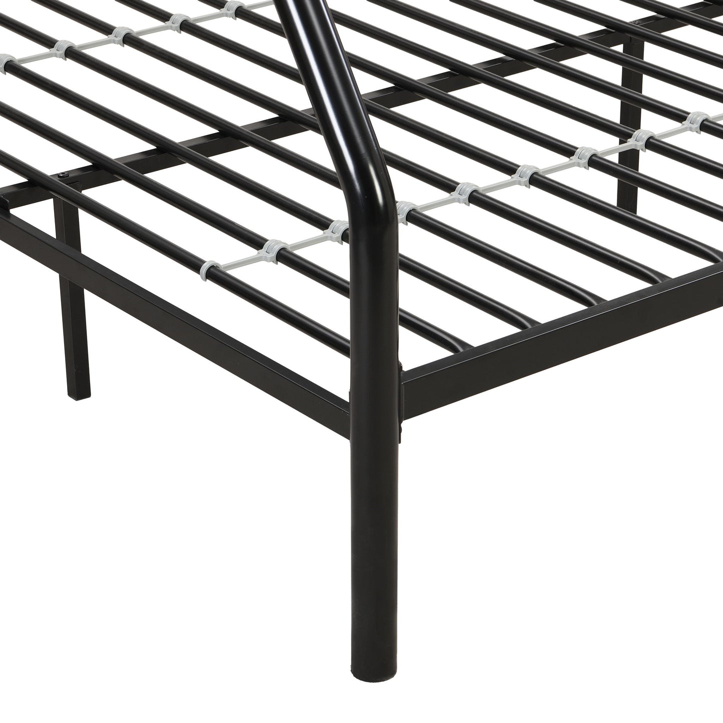 Modern Twin Over Full Metal Bunk Bed With Trundle And Dual Side Ladder And Metal Design - Black / Brown - The Sleep Loft - Online Mattress Showroom NYC