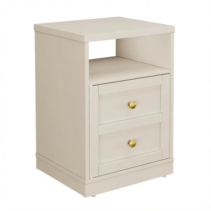 Nightstand With Door & Shelf, 2 Drawer Side Table