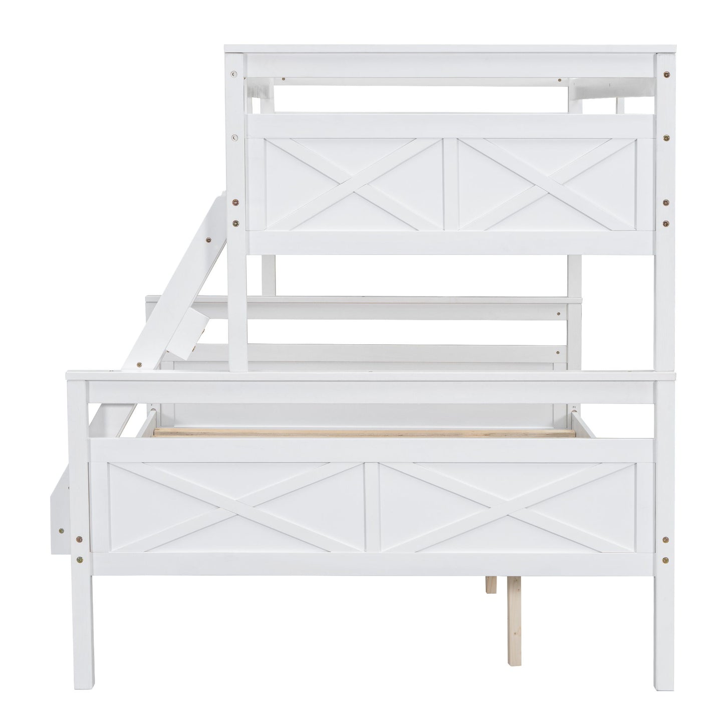 Bunk Bed With Ladder And Safety Guardrail - The Sleep Loft - Online Mattress Showroom NYC
