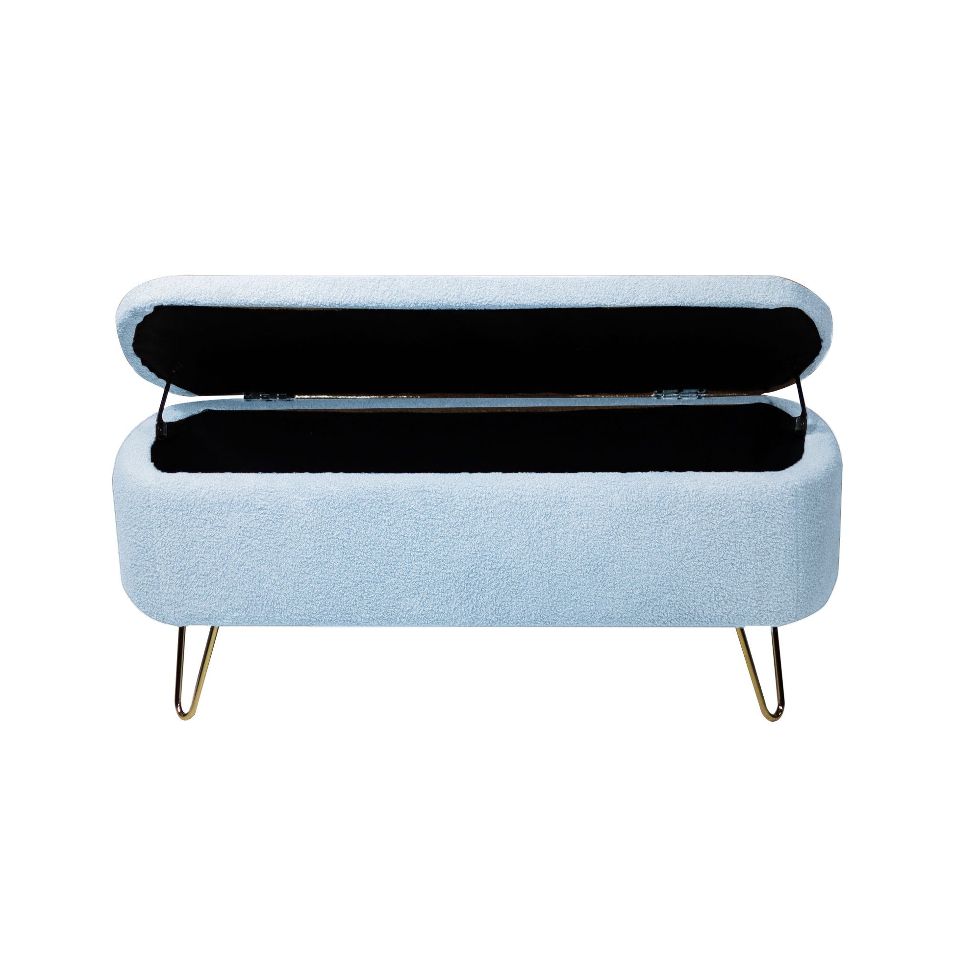 Storage Ottoman Bench For End Of Bed Legs, Modern Camel Faux Fur Entryway Bench Upholstered Padded With Storage For Living Room Bedroom - The Sleep Loft - Online Mattress Showroom NYC