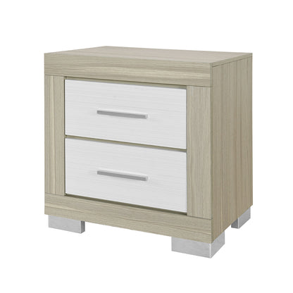 Elsa - 2 Toned Nightstand With Bar Handle And Spacious Drawers - The Sleep Loft - Online Mattress Showroom NYC