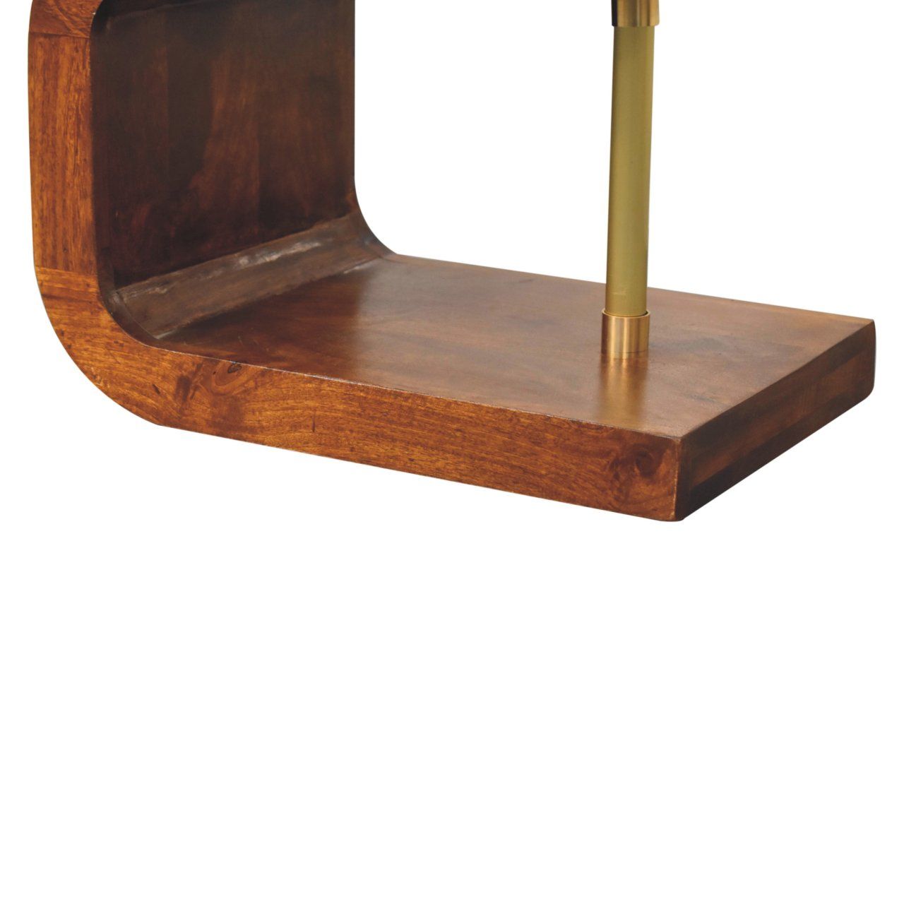 S Curve Brass Bedside Table - Dark Brown - The Sleep Loft - Online Mattress Showroom NYC