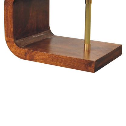 S Curve Brass Bedside Table - Dark Brown - The Sleep Loft - Online Mattress Showroom NYC
