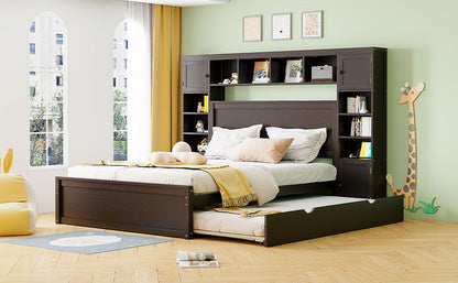 Bed With All In One Cabinet, Shelf And Sockets, Twin Long Trundle - The Sleep Loft - Online Mattress Showroom NYC