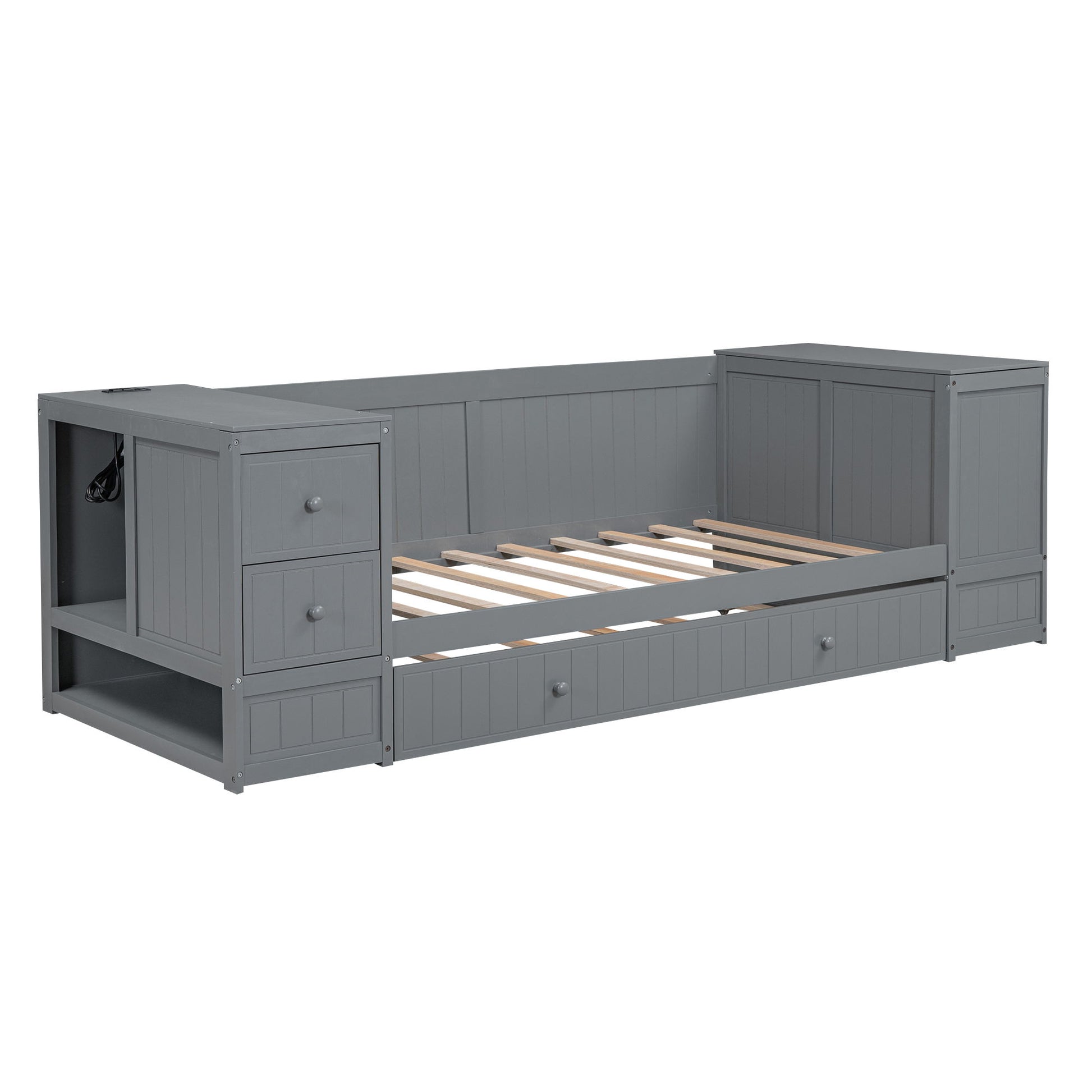 Daybed With Storage Arms, Trundle And Charging Station - The Sleep Loft - Online Mattress Showroom NYC