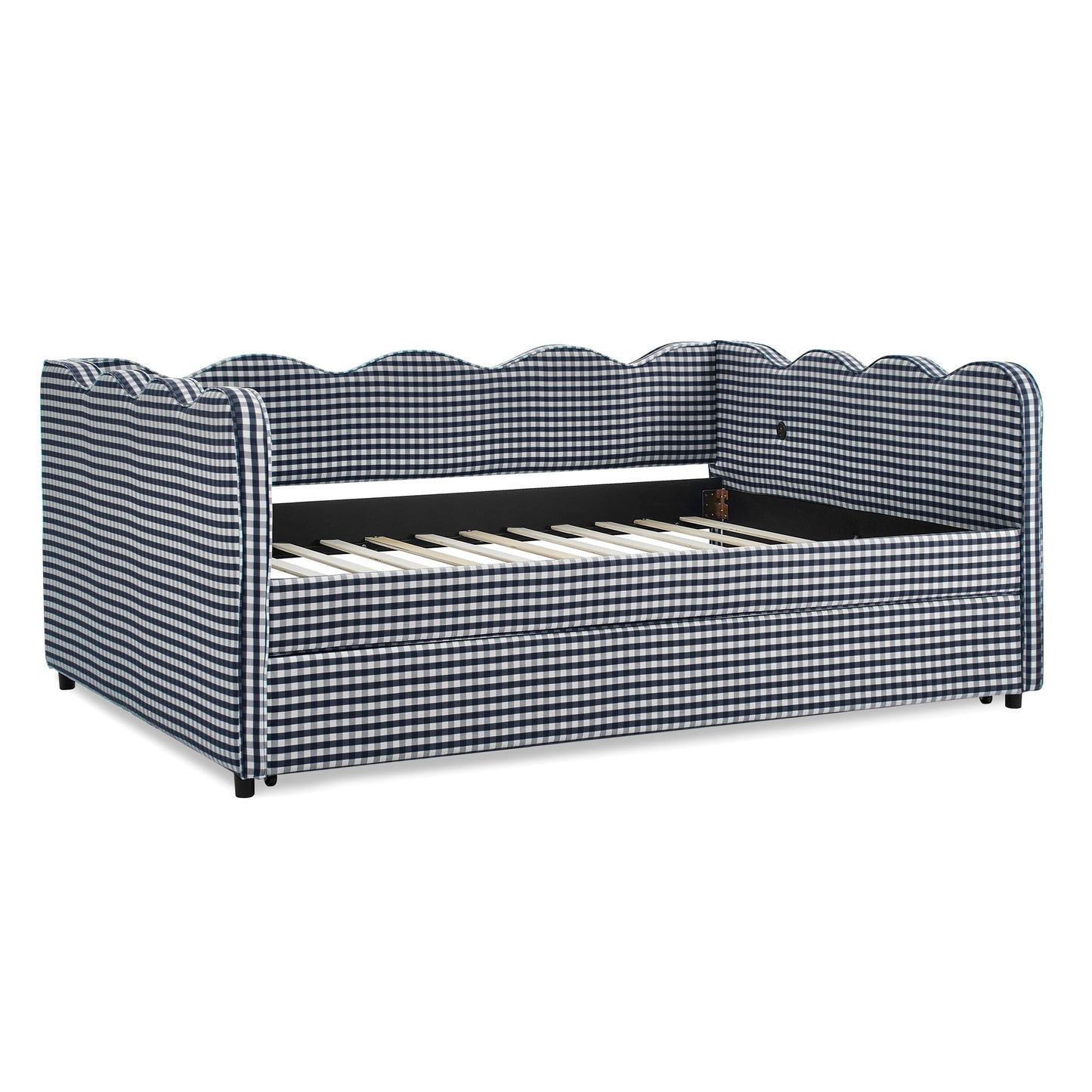 Gingham Daybed With USB Charging Port, Wave-Shaped Design - The Sleep Loft - Online Mattress Showroom NYC