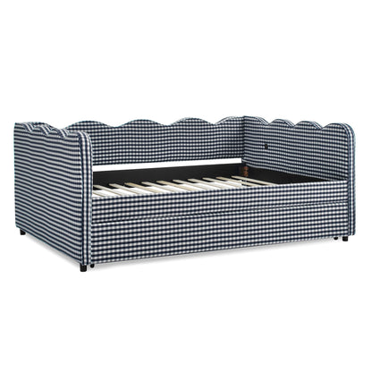 Gingham Daybed With USB Charging Port, Wave-Shaped Design - The Sleep Loft - Online Mattress Showroom NYC