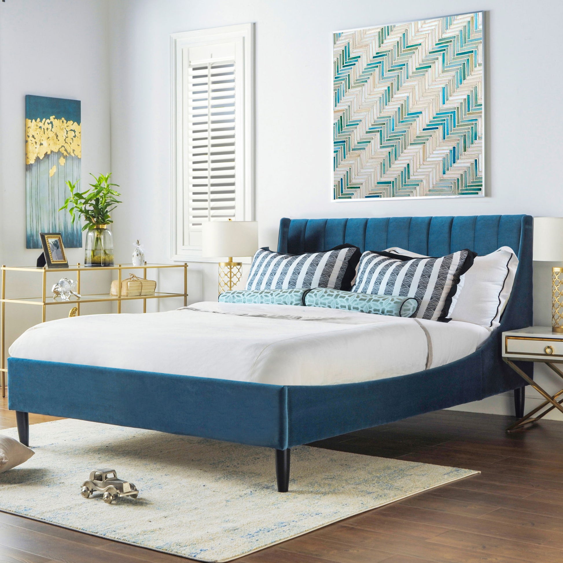 Aspen - Vertical Tufted Modern Headboard Platform Bed Set - The Sleep Loft - Online Mattress Showroom NYC
