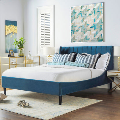 Aspen - Vertical Tufted Modern Headboard Platform Bed Set - The Sleep Loft - Online Mattress Showroom NYC