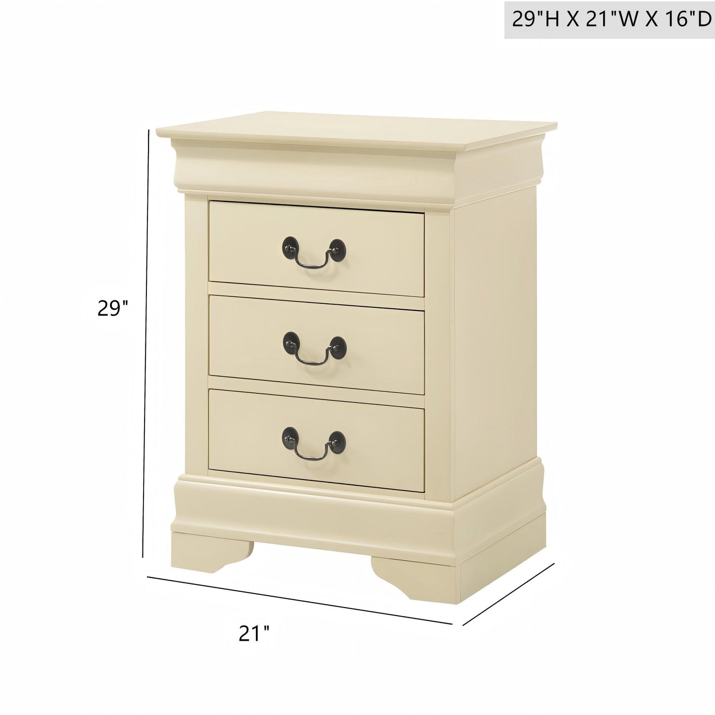 Louis Phillipe - Nightstand - Wood - The Sleep Loft - Online Mattress Showroom NYC