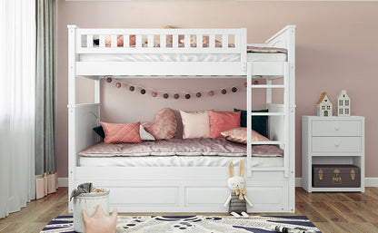 Bunk Bed With Twin Size Trundle, Guardrails - The Sleep Loft - Online Mattress Showroom NYC