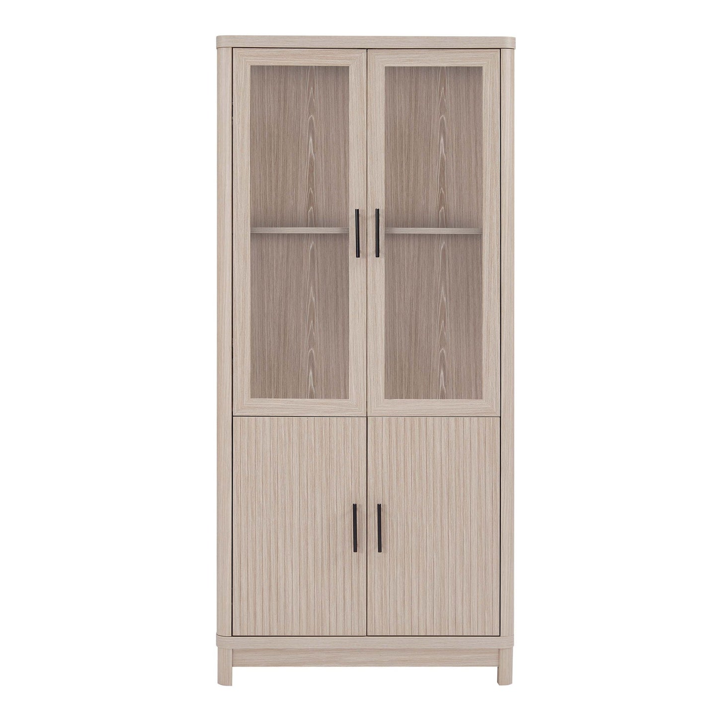 Jodie - Bookcase Cabinet With 6 Adjustable Shelves - Oak - The Sleep Loft - Online Mattress Showroom NYC