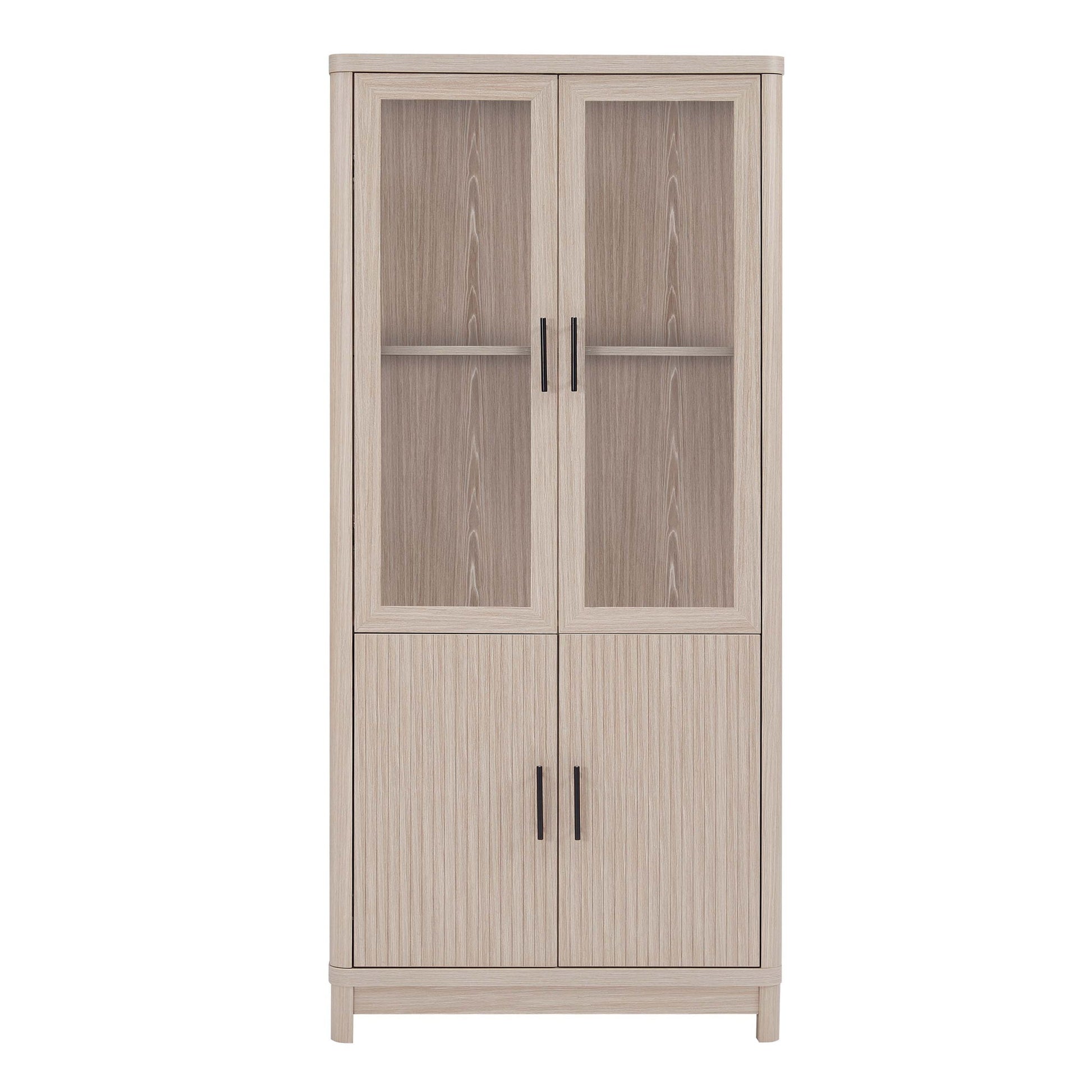 Jodie - Bookcase Cabinet With 6 Adjustable Shelves - Oak - The Sleep Loft - Online Mattress Showroom NYC