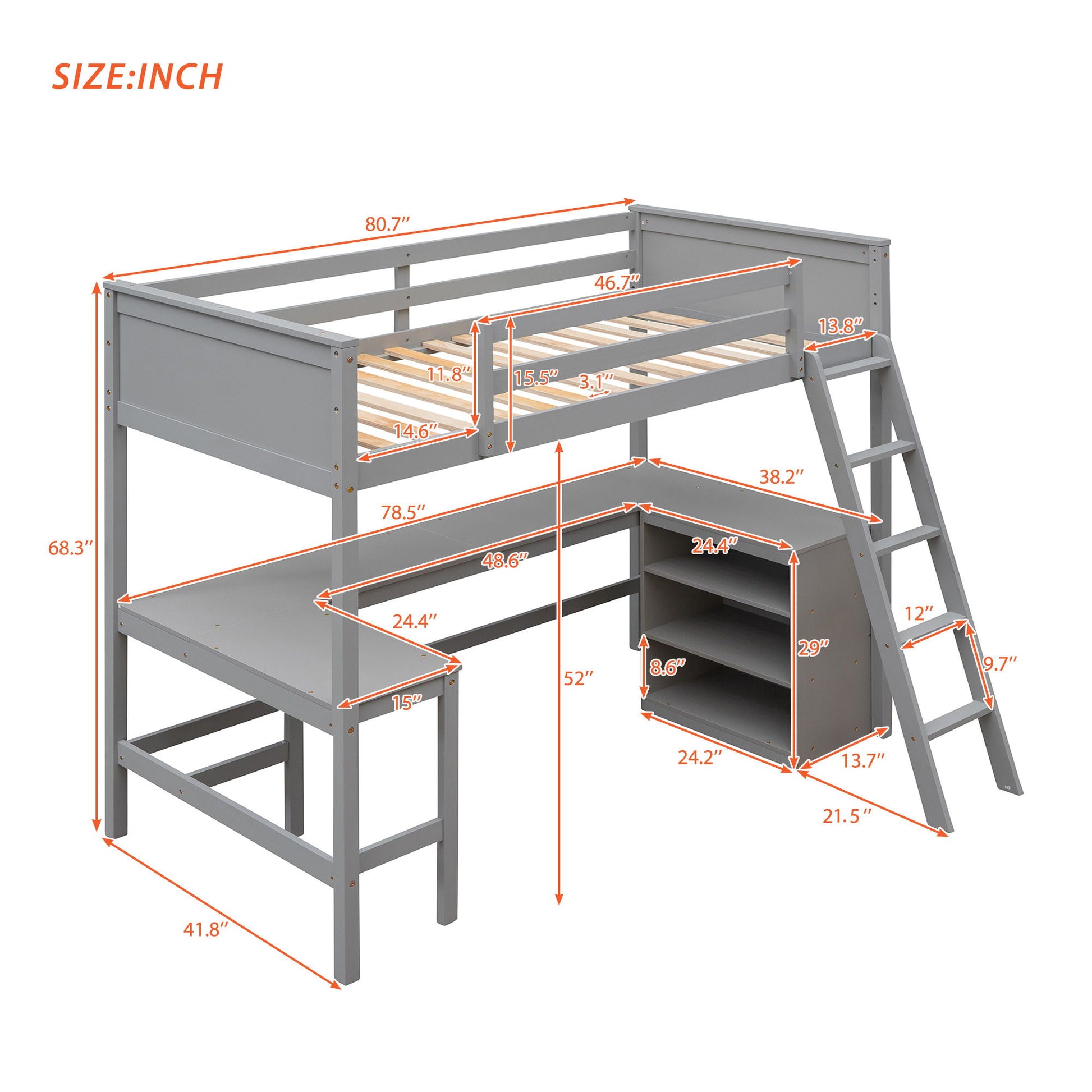 Loft Bed With Shelves With Desk - The Sleep Loft - Online Mattress Showroom NYC