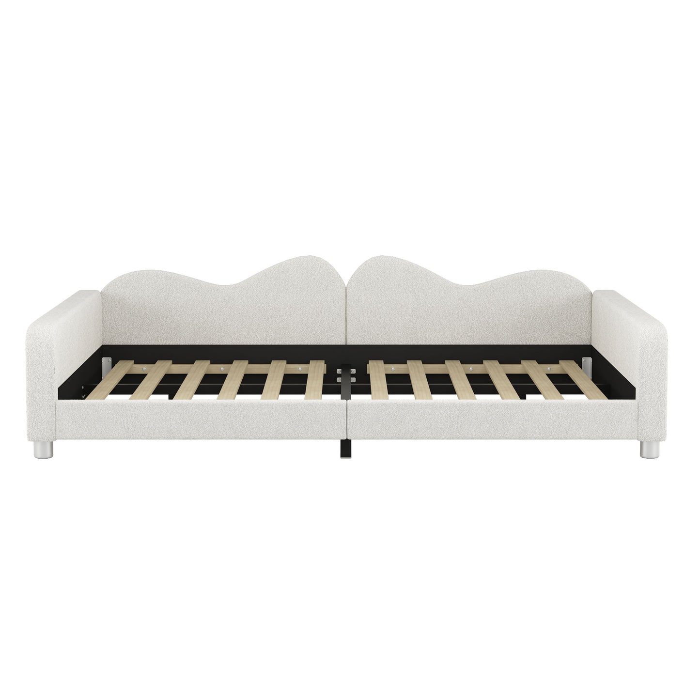 Upholstered Daybed, Sherpa Fabric Sofabed With Cloud-Shaped Backrest - The Sleep Loft - Online Mattress Showroom NYC