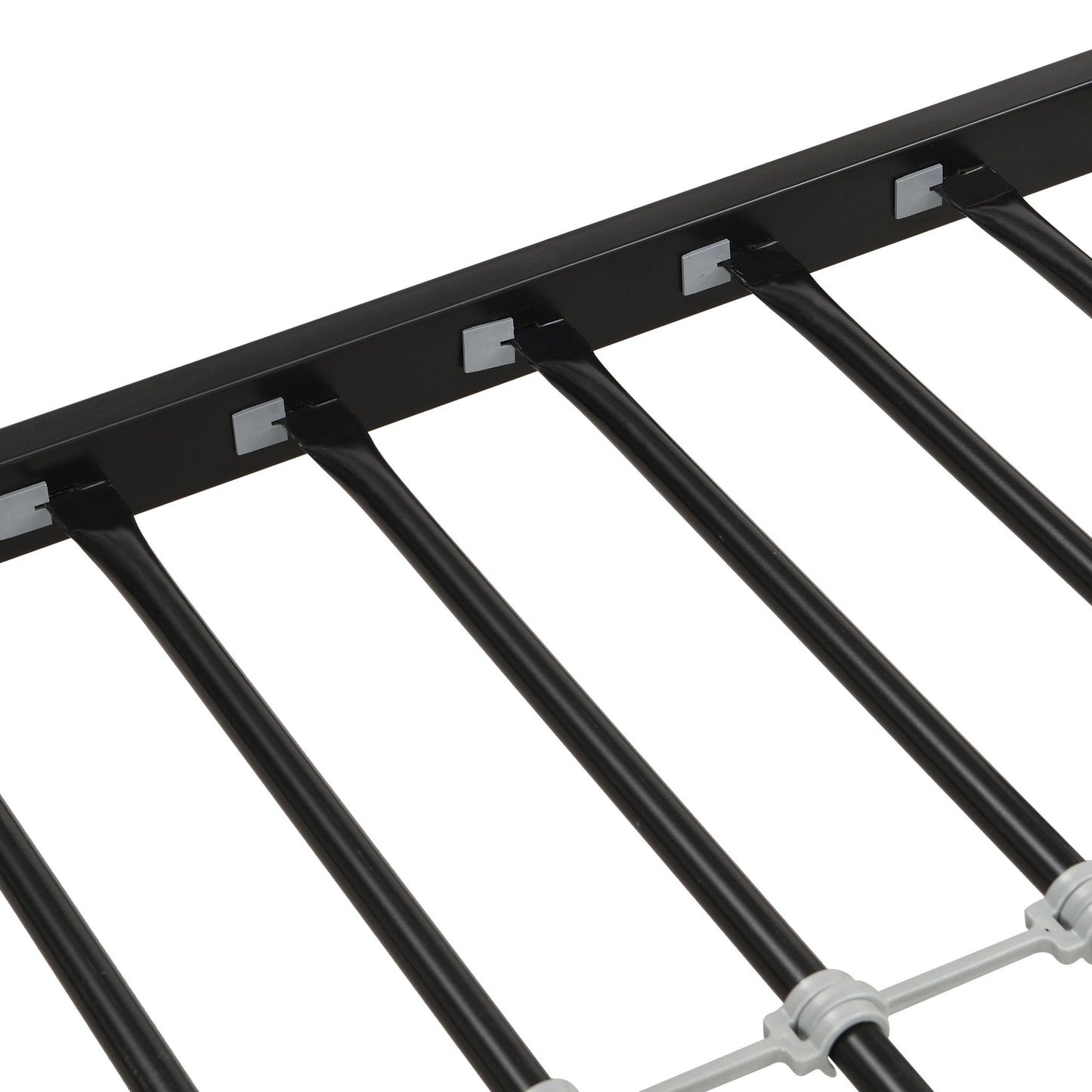 Modern Twin Over Full Metal Bunk Bed With Trundle And Dual Side Ladder And Metal Design - Black / Brown - The Sleep Loft - Online Mattress Showroom NYC