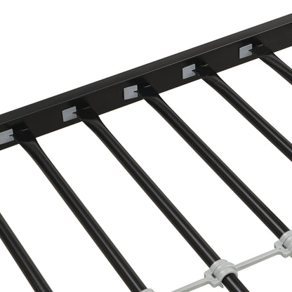 Modern Twin Over Full Metal Bunk Bed With Trundle And Dual Side Ladder And Metal Design - Black / Brown - The Sleep Loft - Online Mattress Showroom NYC