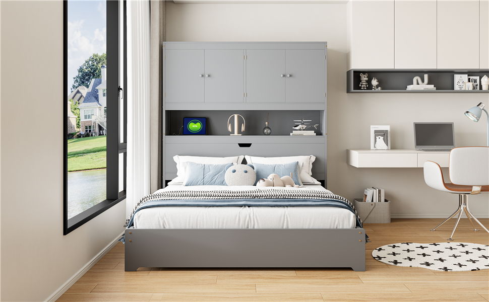 Platform Bed With USB, Storage Headboard & Drawers - The Sleep Loft - Online Mattress Showroom NYC