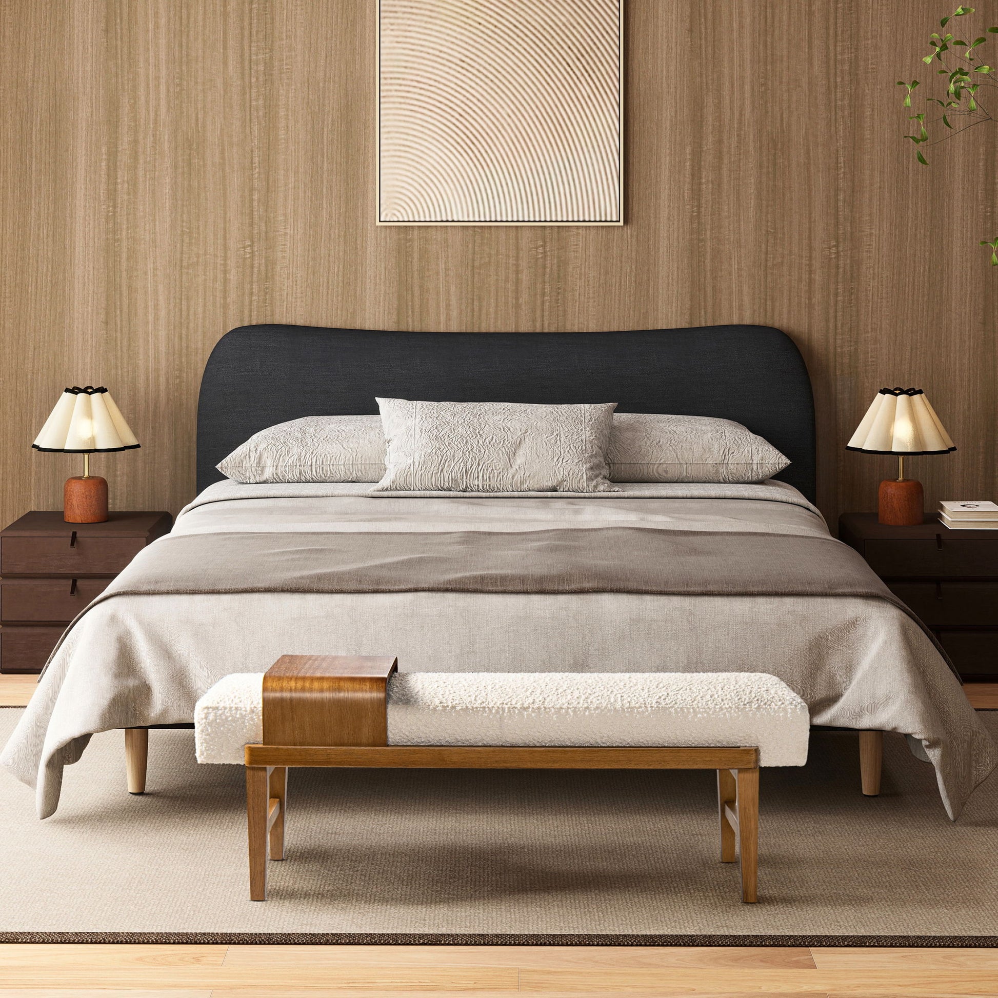 Billie - Modern Telephone Bench With Sliding Shelf - Ivory White - The Sleep Loft - Online Mattress Showroom NYC