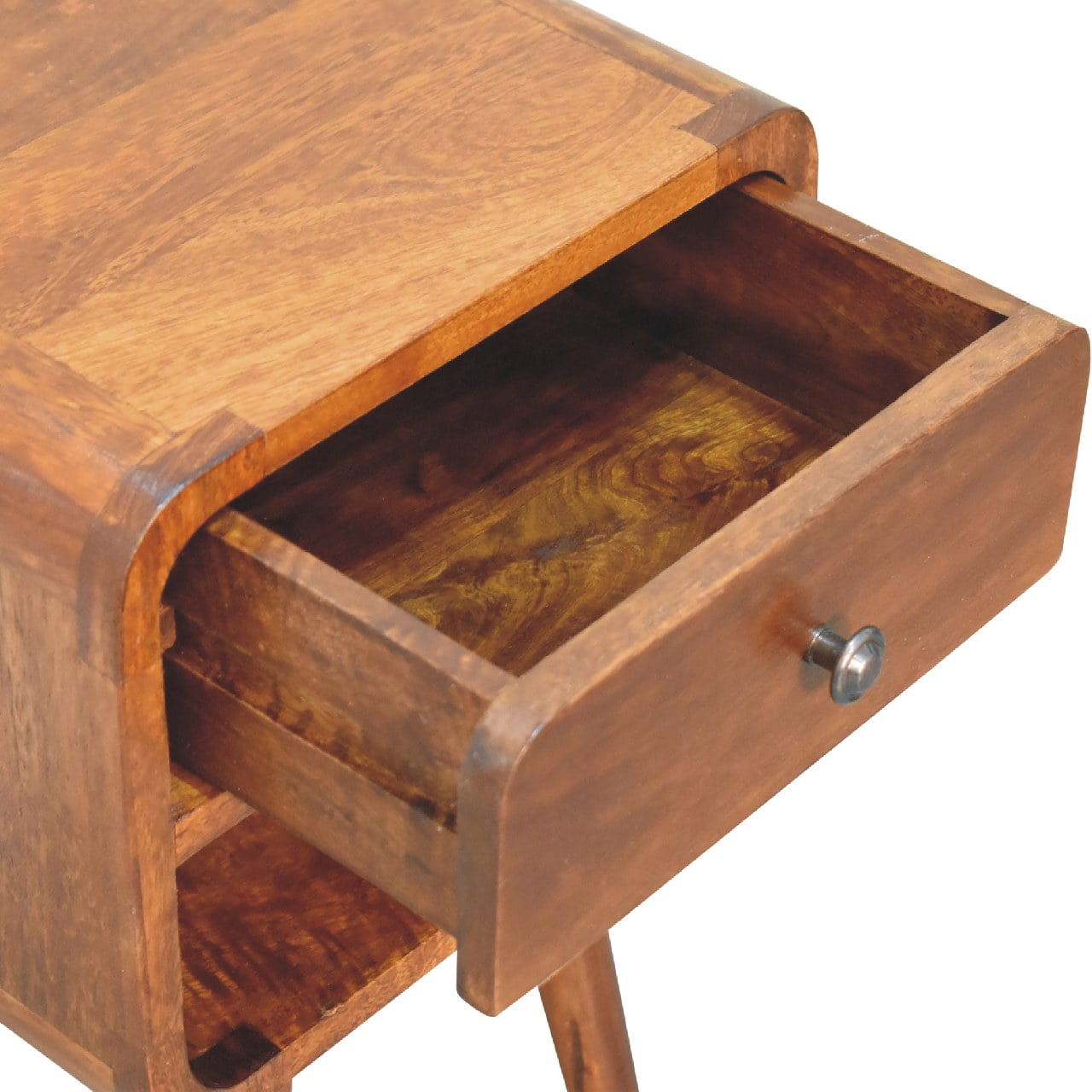 Mini Chestnut Curve Lower Bedside Nifhtstand - The Sleep Loft - Online Mattress Showroom NYC