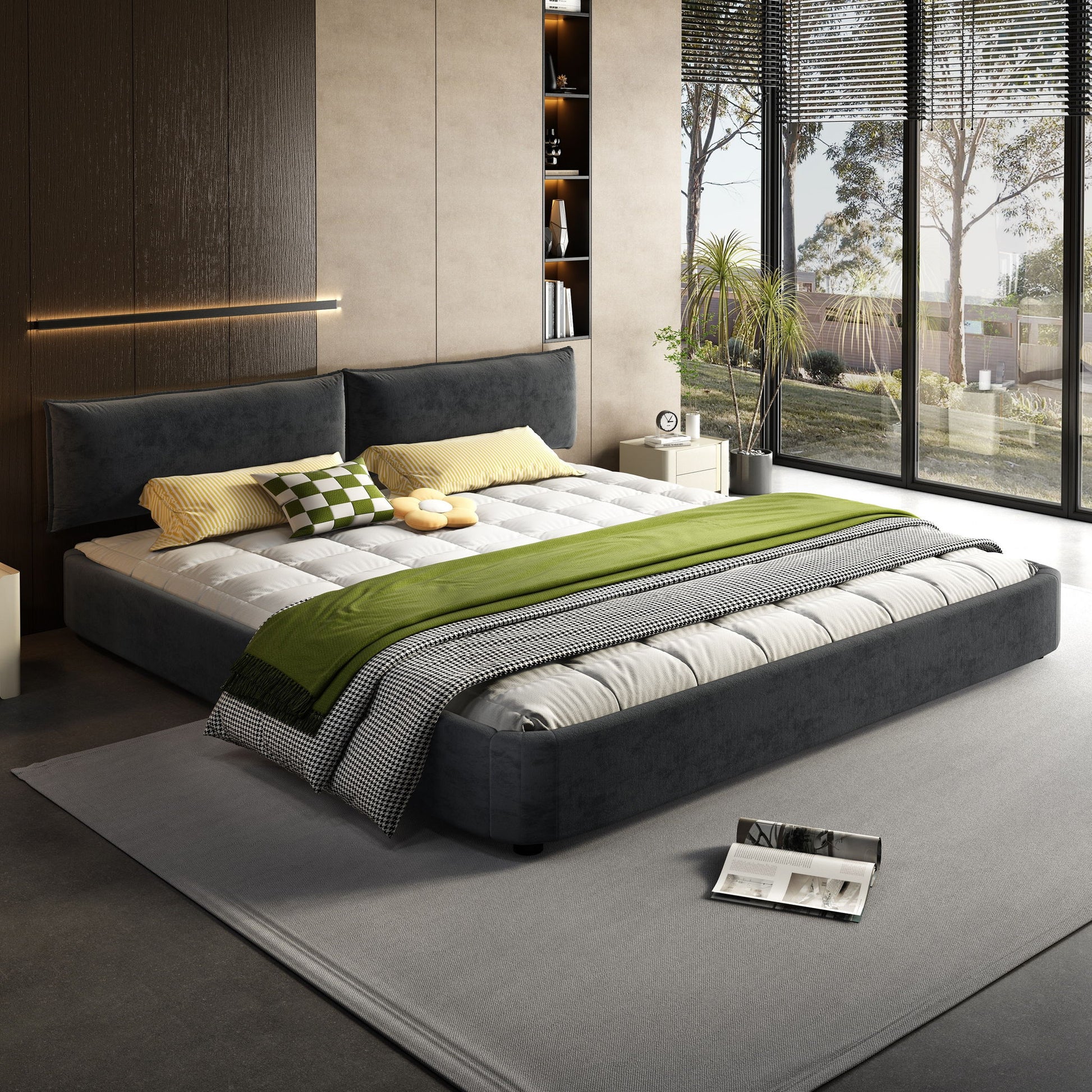 Cloud Bed Frame With Oversized Padded Movable Headboard - The Sleep Loft - Online Mattress Showroom NYC