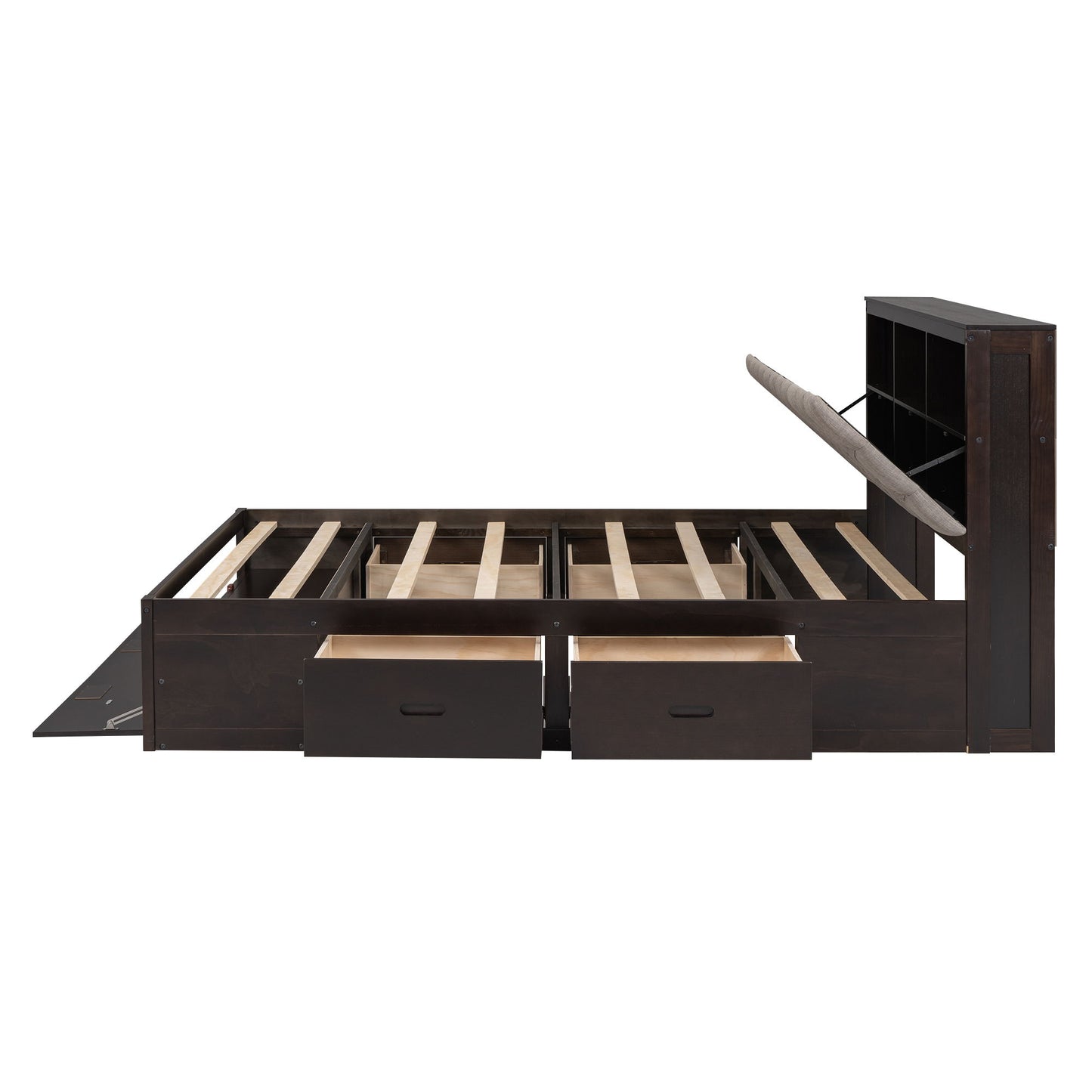 Platform Bed With Storage Headboard, Shoe Rack And 4 Drawers - The Sleep Loft - Online Mattress Showroom NYC