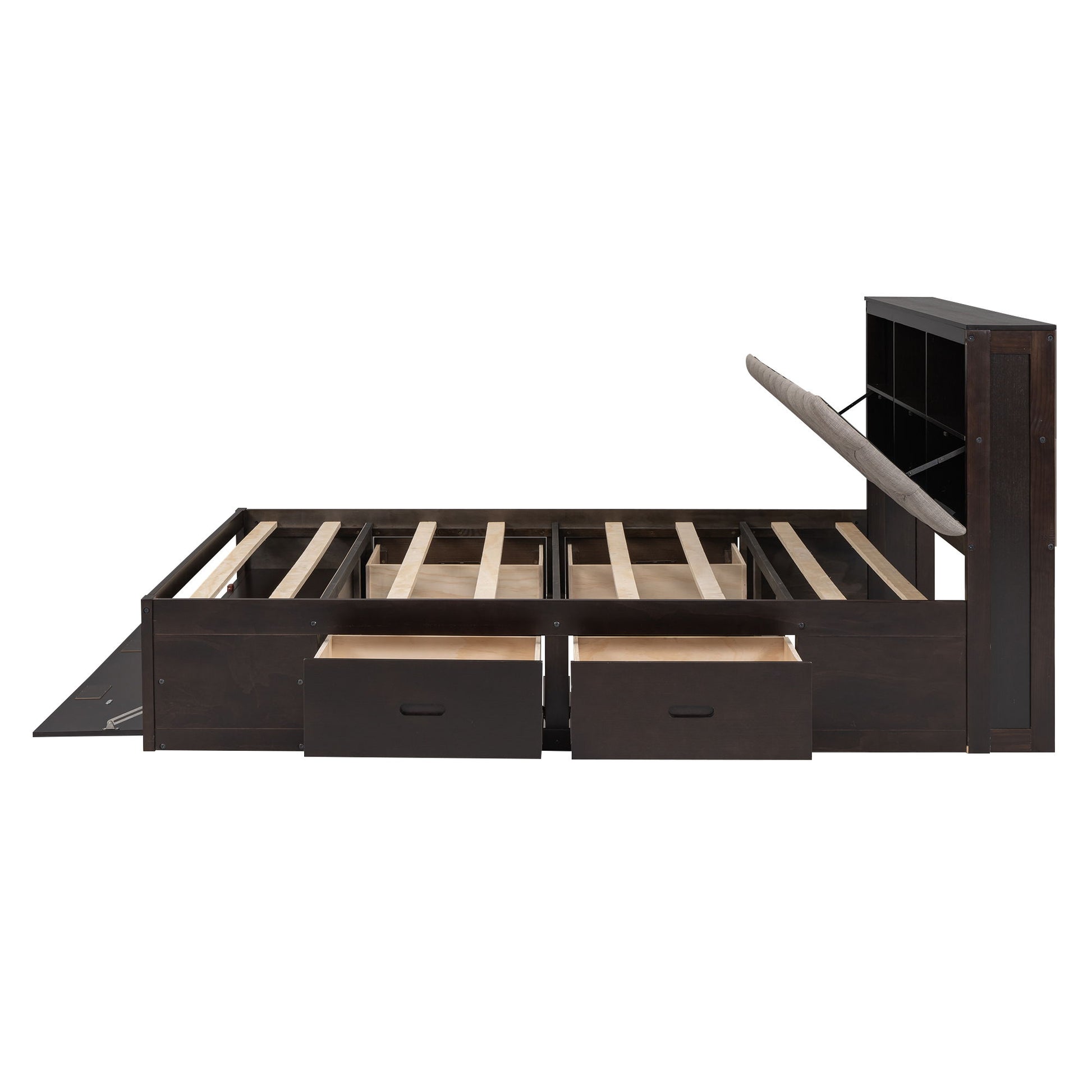 Platform Bed With Storage Headboard, Shoe Rack And 4 Drawers - The Sleep Loft - Online Mattress Showroom NYC