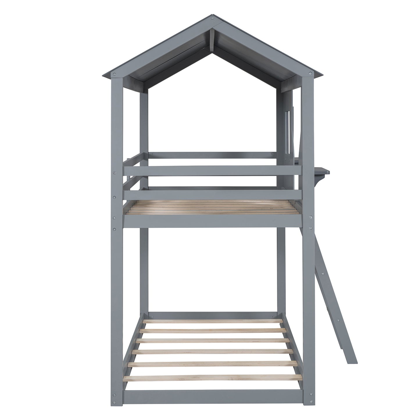 Twin Over Twin Bunk Bed With Roof, Window, Guardrail, Ladder - The Sleep Loft - Online Mattress Showroom NYC