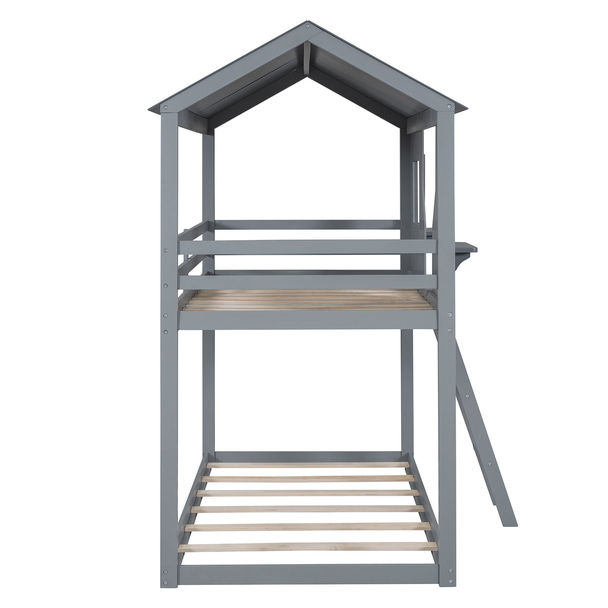 Twin Over Twin Bunk Bed With Roof, Window, Guardrail, Ladder - The Sleep Loft - Online Mattress Showroom NYC