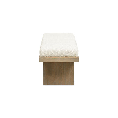 Bella - Upholstered Modern Accent Bench - Ivory White - The Sleep Loft - Online Mattress Showroom NYC