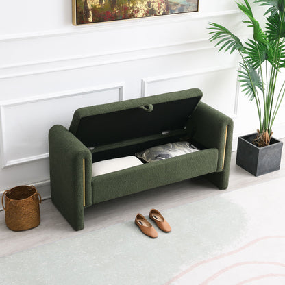 Modern Teddy Upholstered Large Bed End Bench With Arms And Storage - The Sleep Loft - Online Mattress Showroom NYC