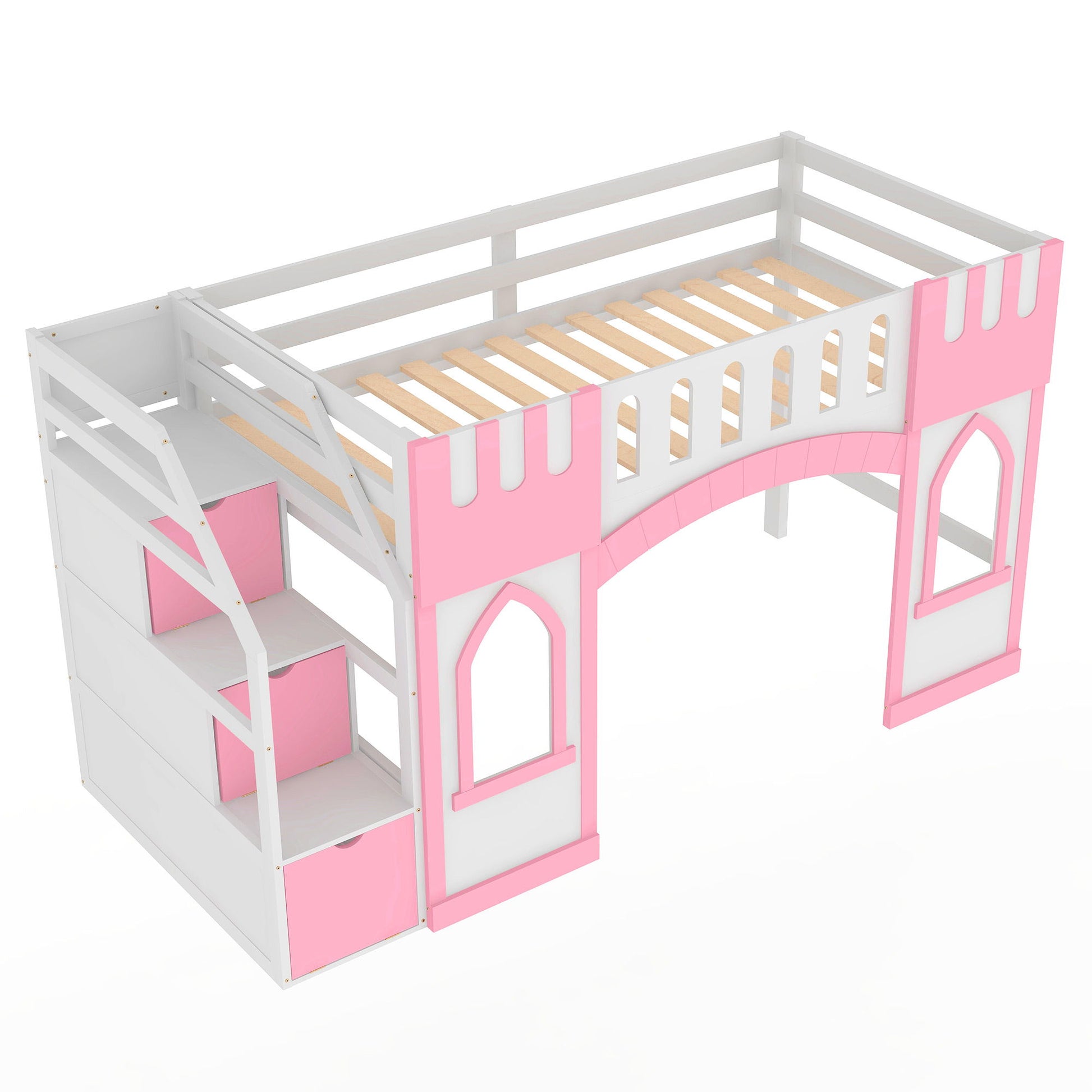 Loft Bed With Storage Staircase And Windows - The Sleep Loft - Online Mattress Showroom NYC