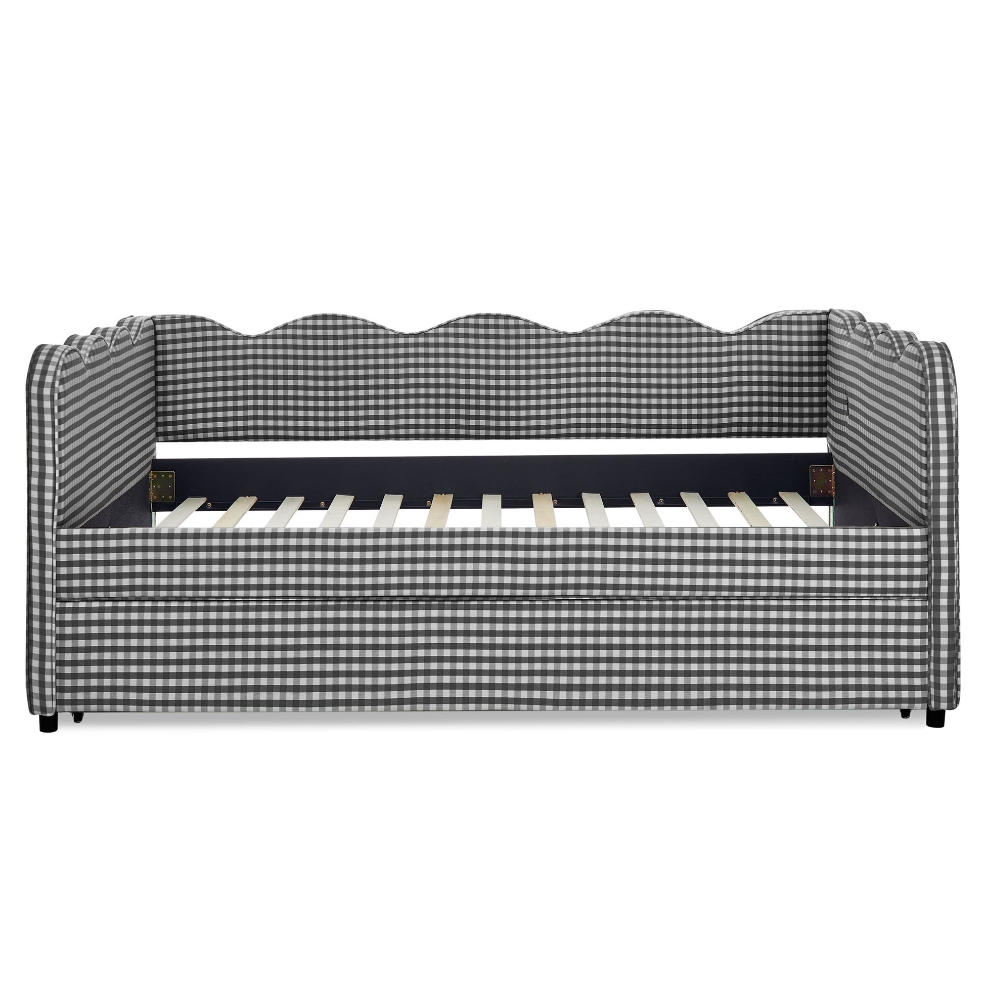 Gingham Daybed With USB Charging Port, Wave-Shaped Design - The Sleep Loft - Online Mattress Showroom NYC