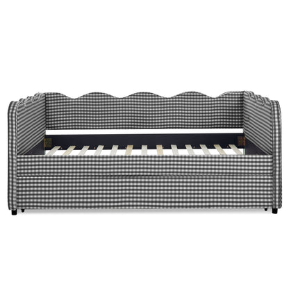 Gingham Daybed With USB Charging Port, Wave-Shaped Design - The Sleep Loft - Online Mattress Showroom NYC