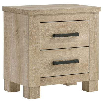 Sansome - 2 Drawer Nightstand Bedside Table - Oak - The Sleep Loft - Online Mattress Showroom NYC